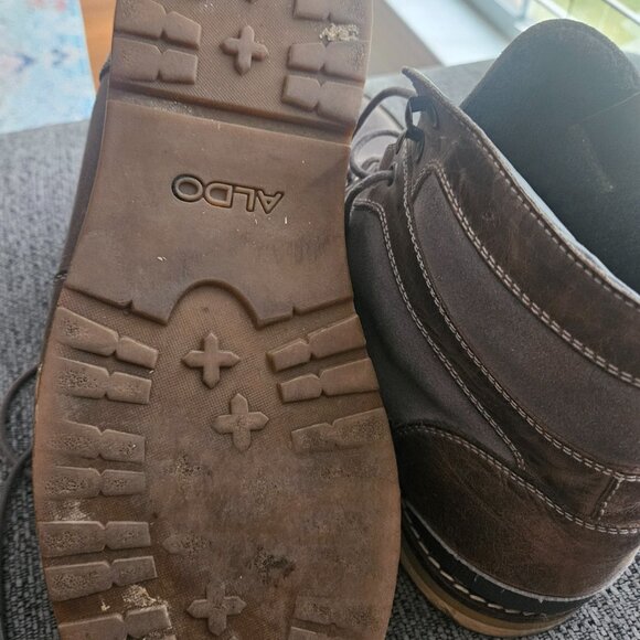 Aldo hightop distressed brown Grey Insulate laceup boots sneaker comfort shoe 12 - Picture 8 of 10